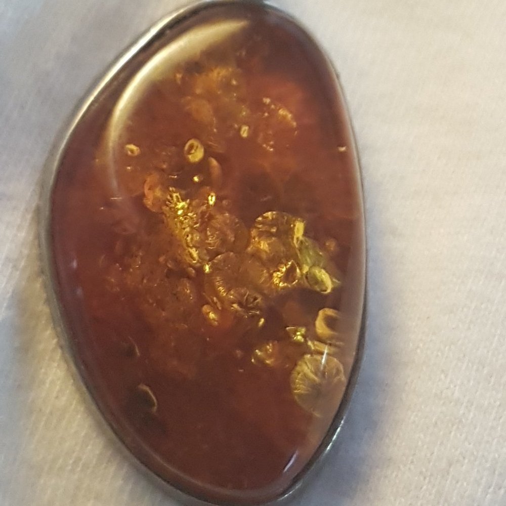 Sterling Silver - Baltic Amber Pendant
